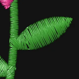 A leaf on black fabric