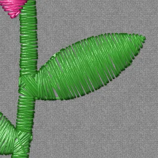 A leaf on heather gray fabric