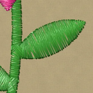 A leaf on khaki fabric