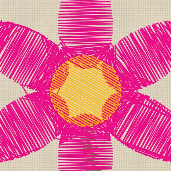The flower's petals drawn as thin lines